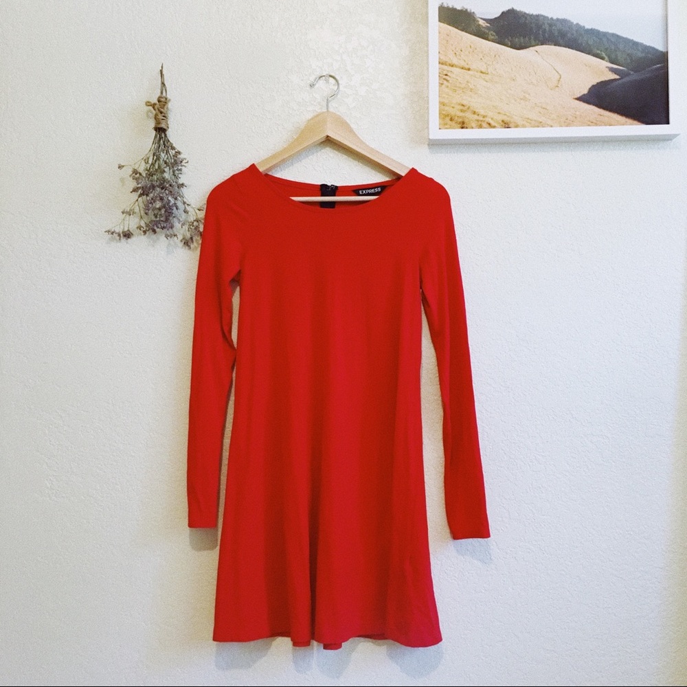 Beautiful Red Long sleeve - Express Dress